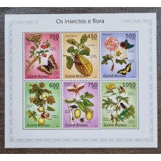 FLORES MARIPOSAS GUINEA HOJA BLOQUE ESPECIAL DE ESTAMPILLAS NUEVAS MINT RARA